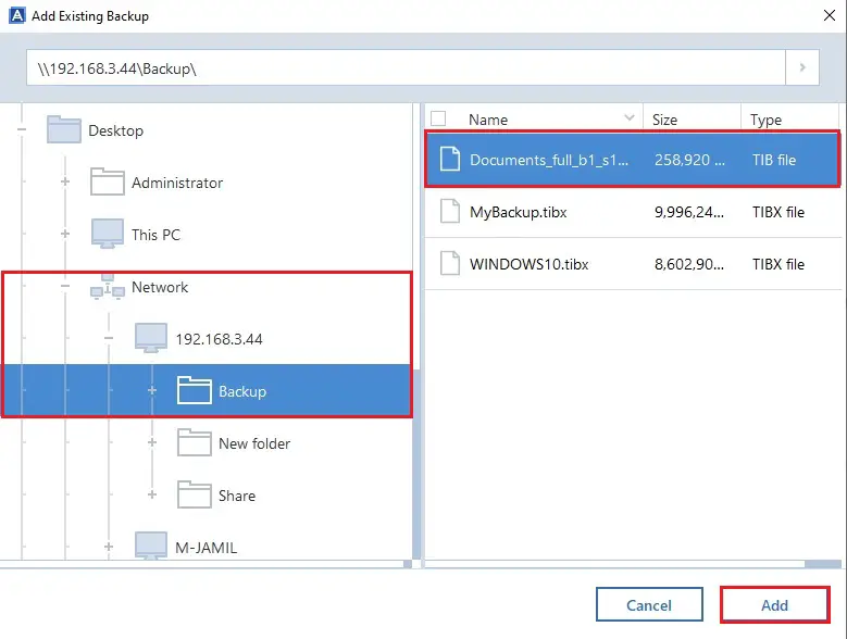 restore files and folder, acronis 2020 add existing backup