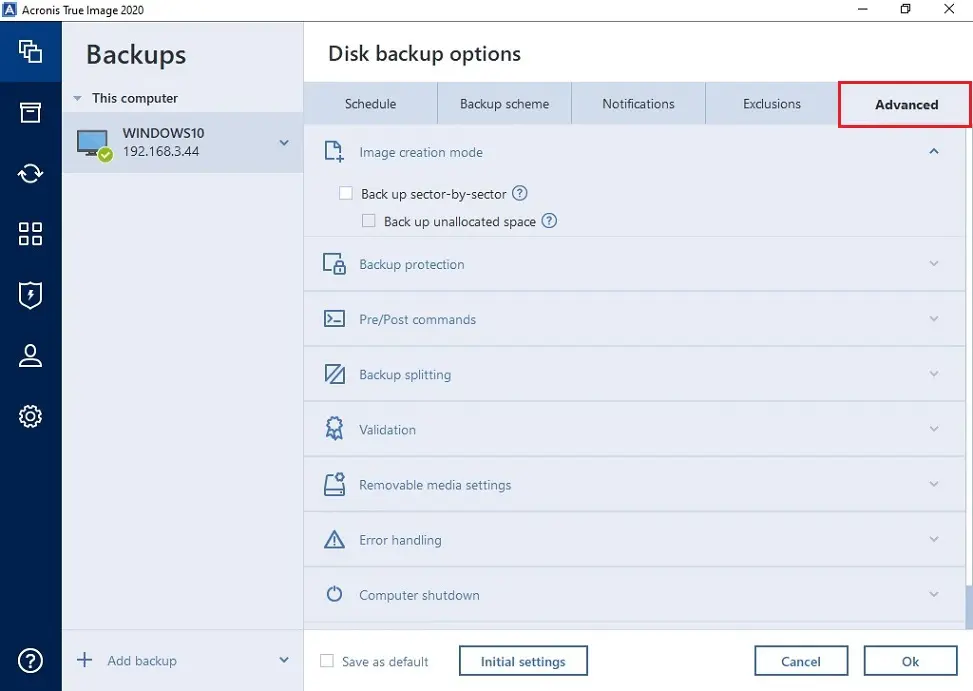 acronis 2020 backup advanced