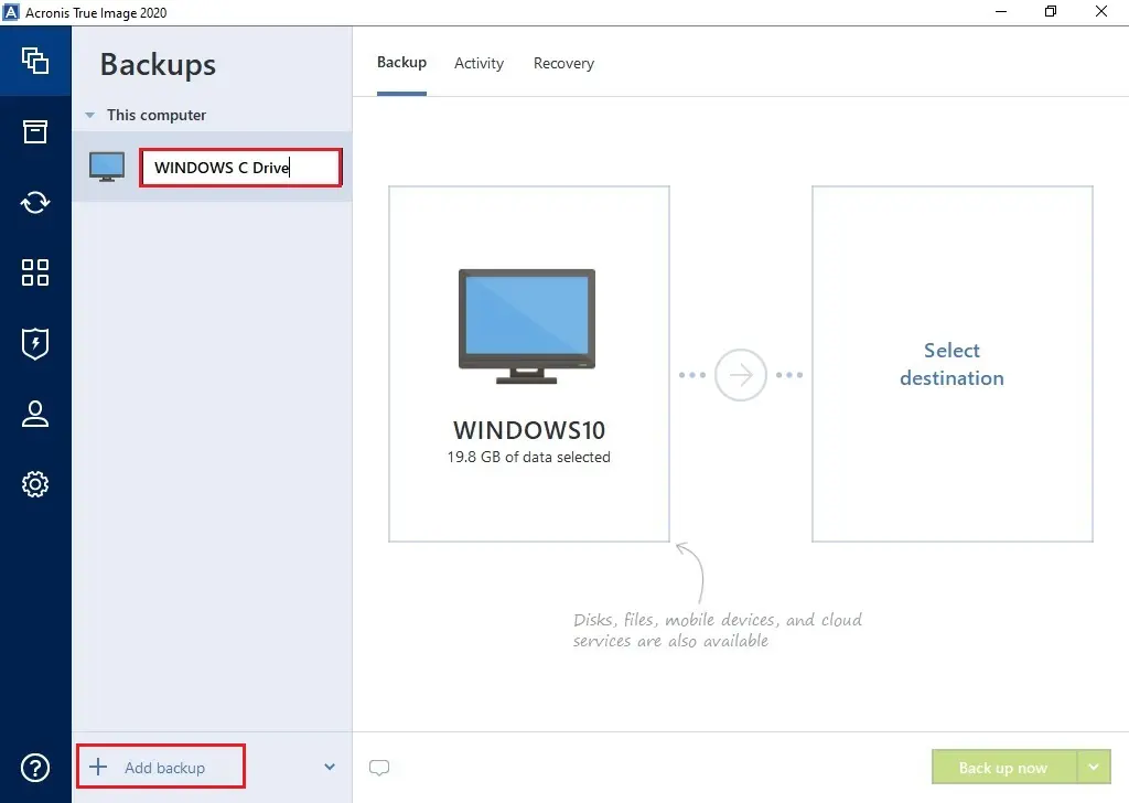 acronis 2020 backup name