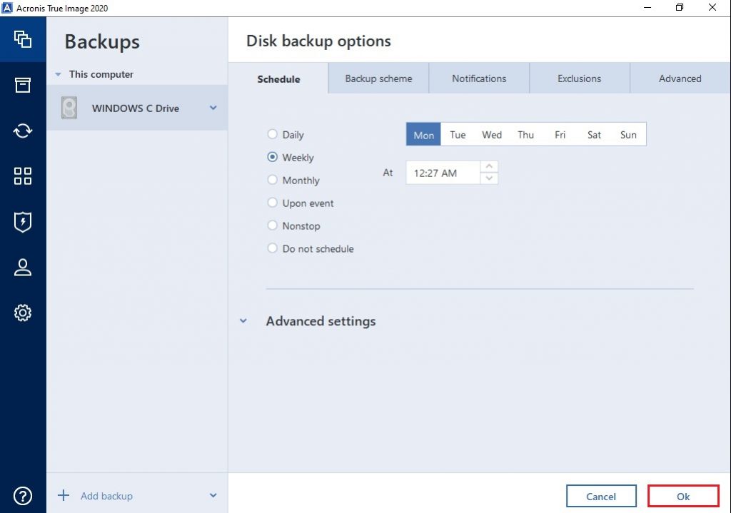 Backup Disks or Partitions, How to Backup Disks or Partitions in Acronis True Image 2020.
