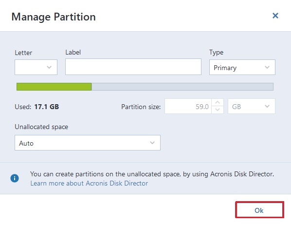 acronis 2020 recovery manage partition