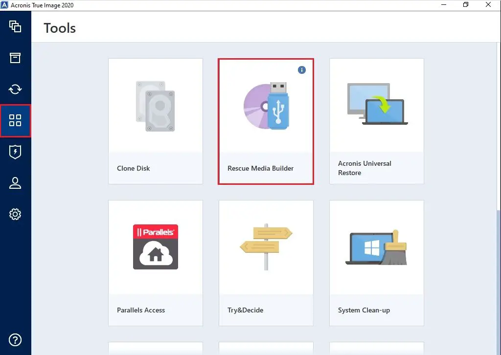 acronis true image 2020 media builder