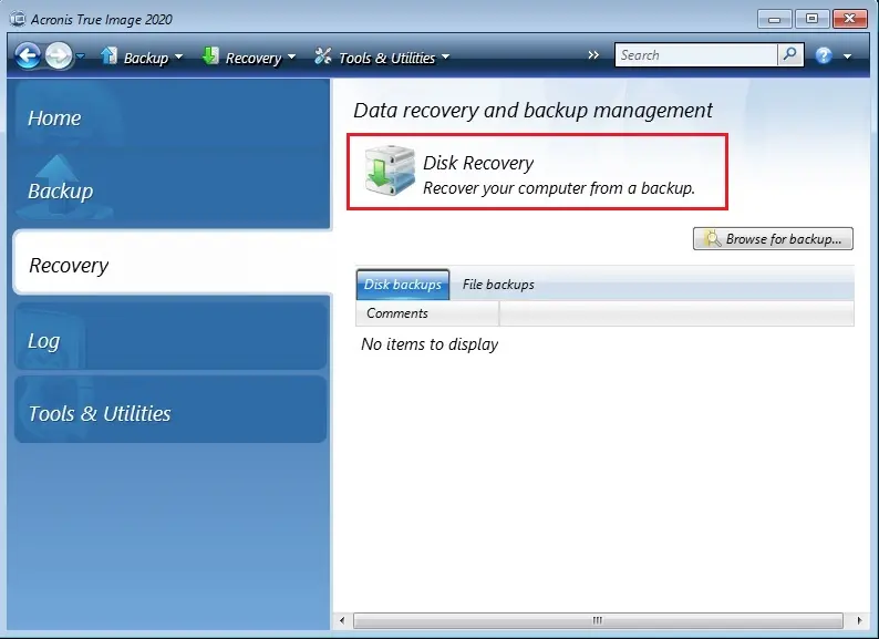 acronis bootable 2020 media recovery