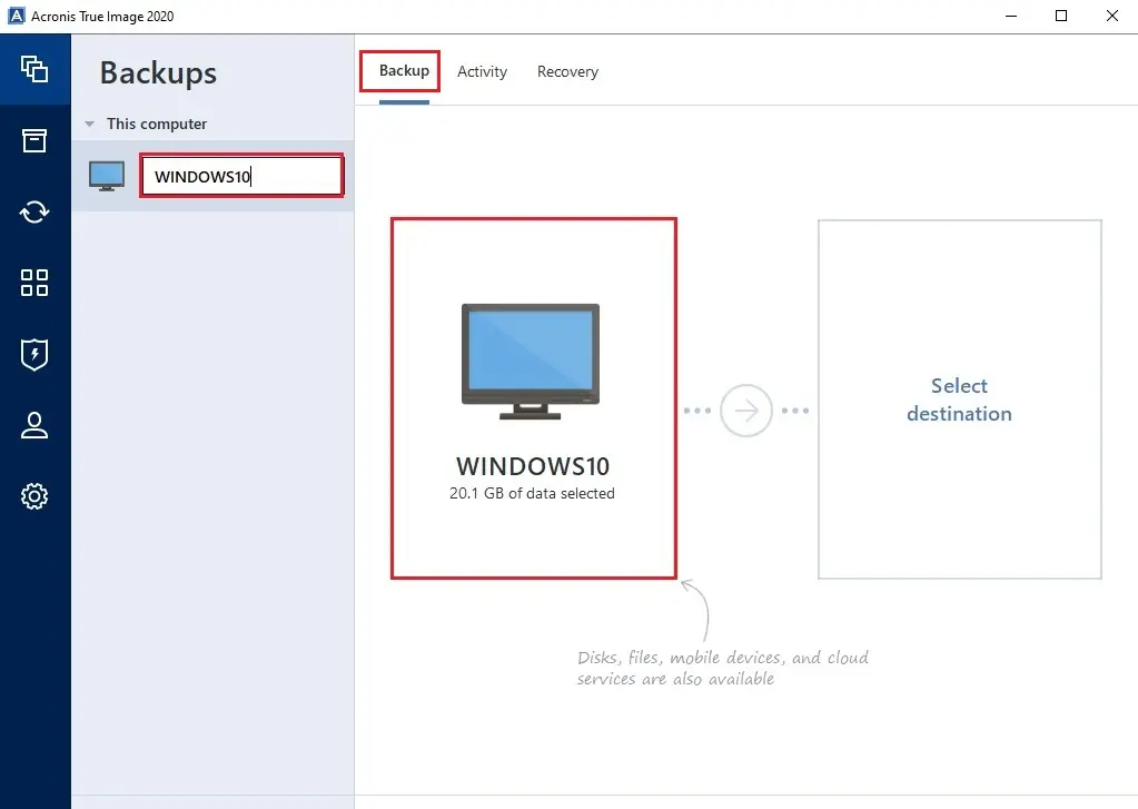 acronis true image 2020 backup