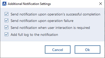 acronis true image e-mail notifications to gmail fail