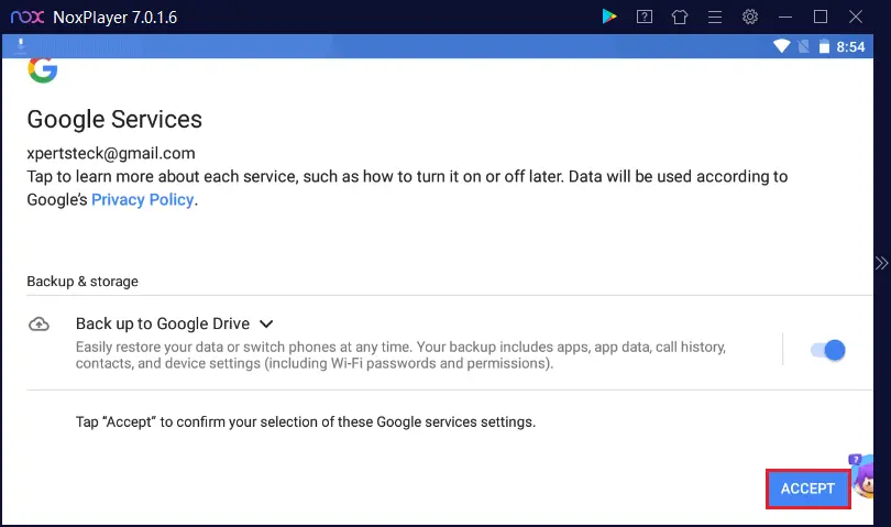 Nox google term of services