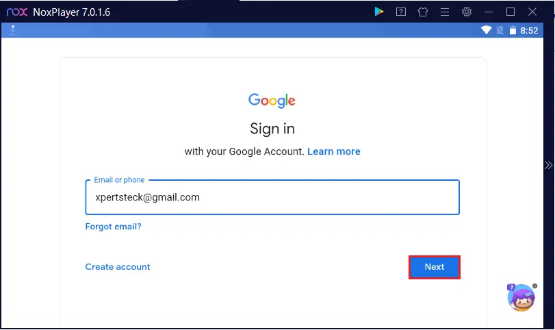 Nox login google email or phone