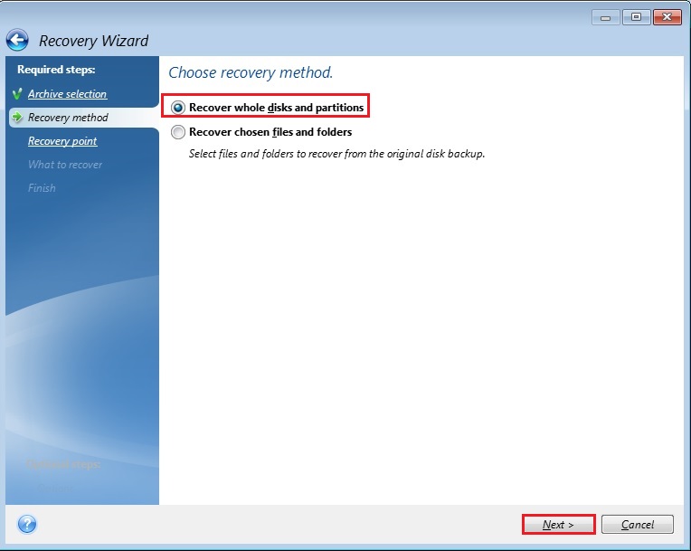 acronis true image how to restore backup to new pc