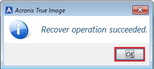 acronis recovery operation succeeded
