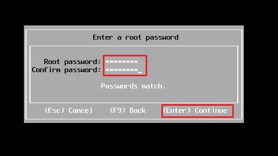 install esxi 6.7 root password