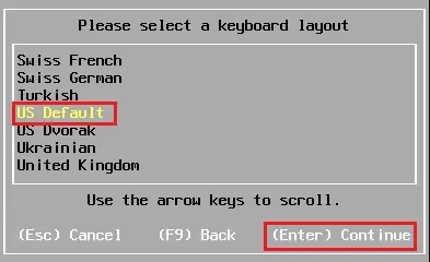 keyboard layout esxi 6.7