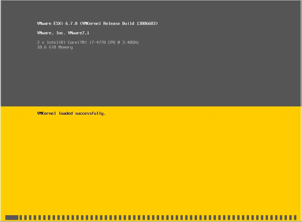 vmware esxi 6.7 loading