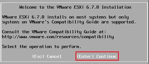 welcome to vmware esxi 6.7