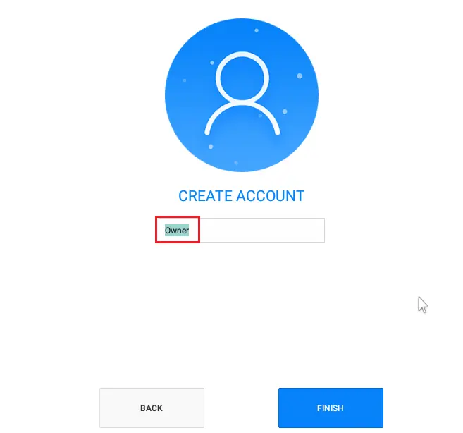 Create account Phoenix OS