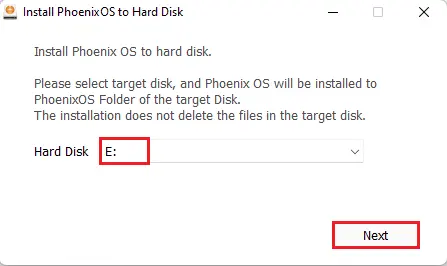 Install Phoenix OS to hard disk