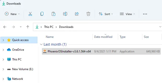 PhoenixOSinstaller windows explorer