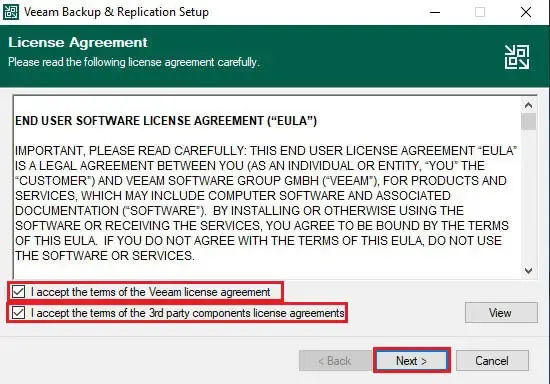 Upgrade Veeam License Agreement