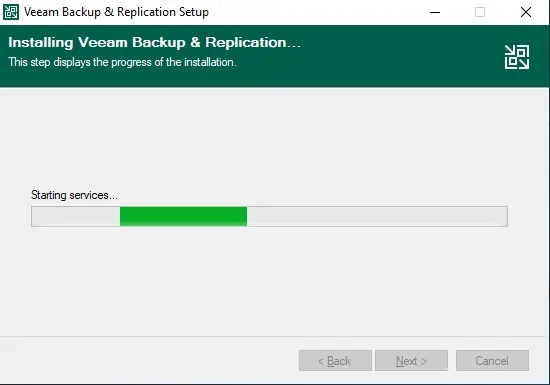 Veeam Setup Starting Services