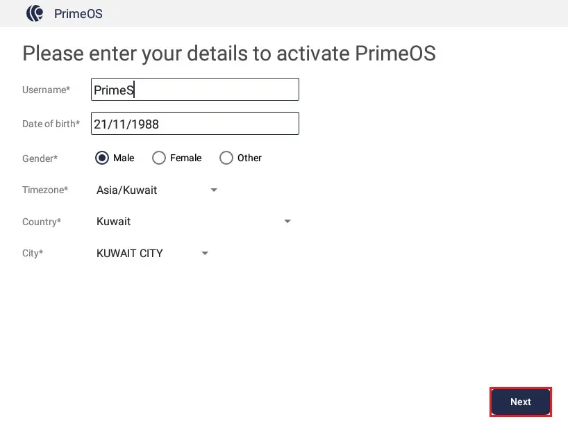 details to active primeos