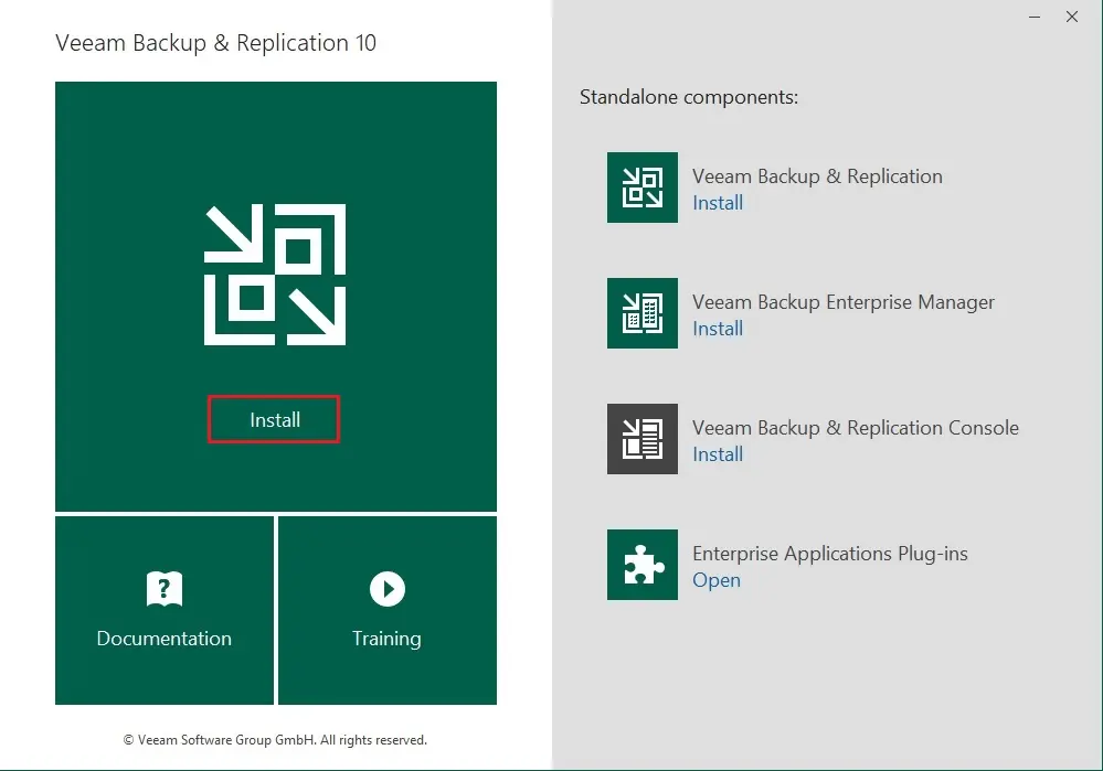 install veeam backup & replication