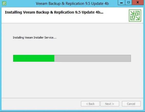 installing veeam update 4b services