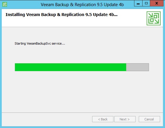 starting veeam update 4b services