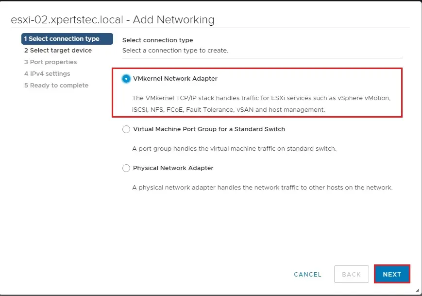 vcenter 7 add virtual switch