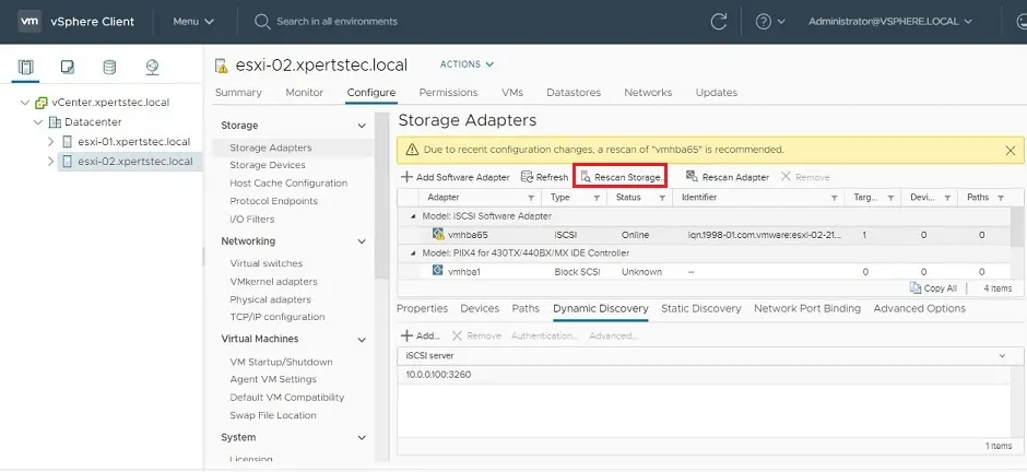 vcenter 7 storage adapter