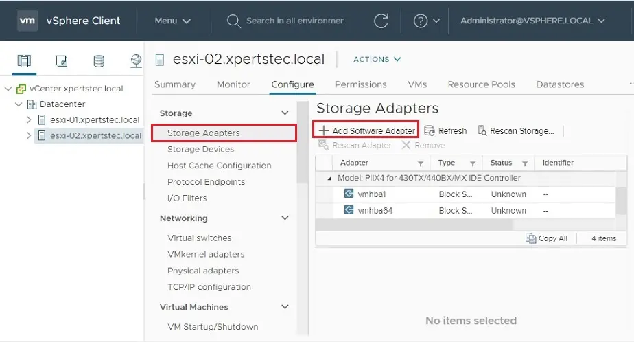 vcenter 7 storage adapter