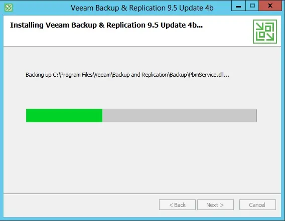 veeam backup & repication backing up