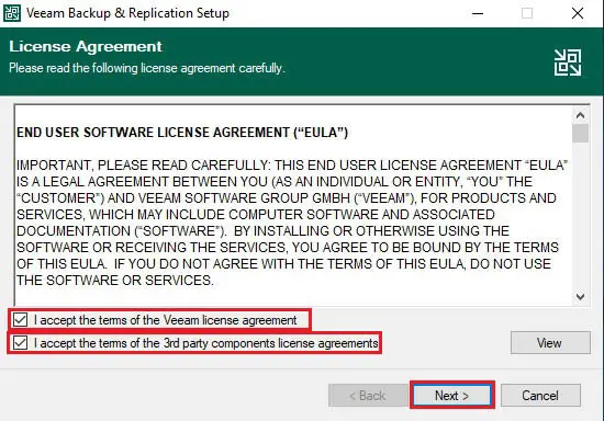 Upgrade Veeam License Agreement