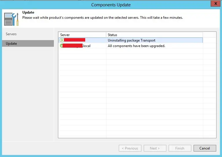 veeam components update