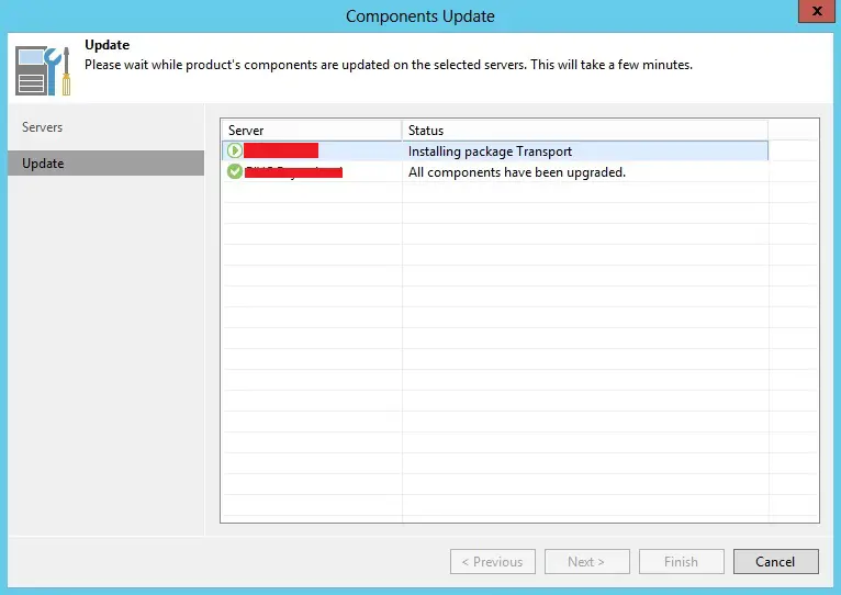 veeam components update