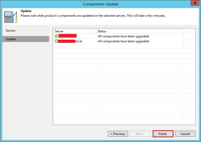 veeam components update