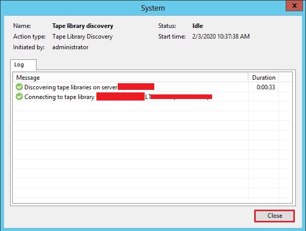 veeam tape library discovery