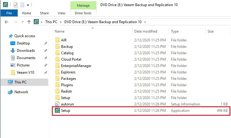 veeam backup & replication setup file