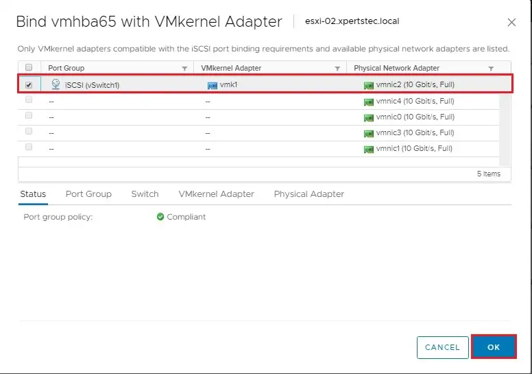 vmkernel network adapter