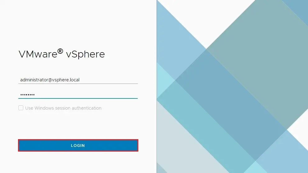 vmware vsphere login