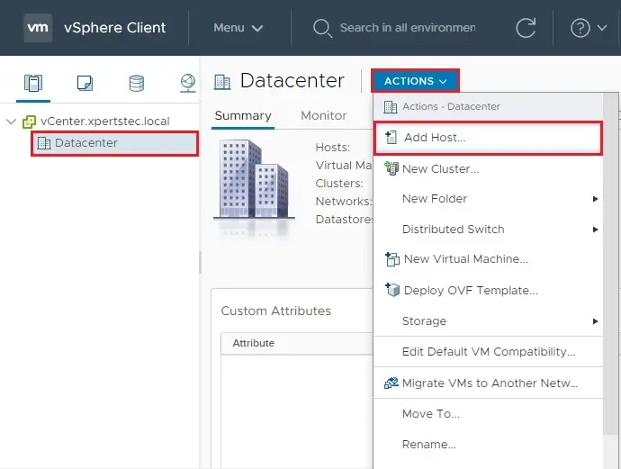 vsphere add host