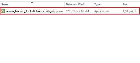 windows explorer veeam setup file