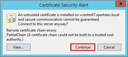 veeam certificate security alert