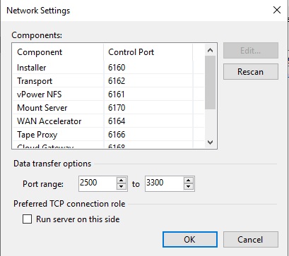 add server network settings port