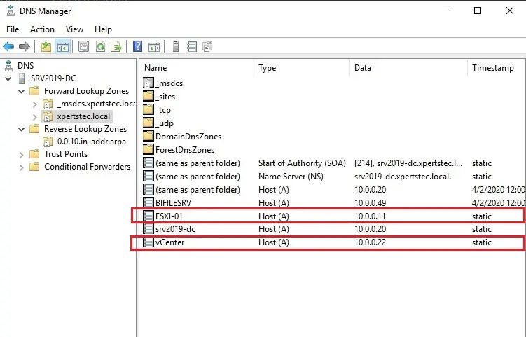 dns manager server 2019