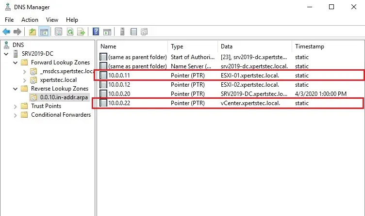 dns manager server 2019