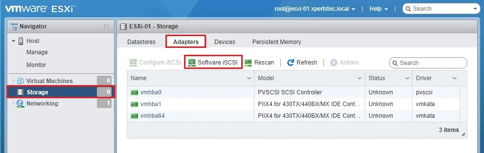 esxi 7 storage adapters