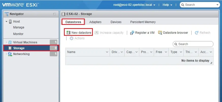 esxi 7 storage datastore