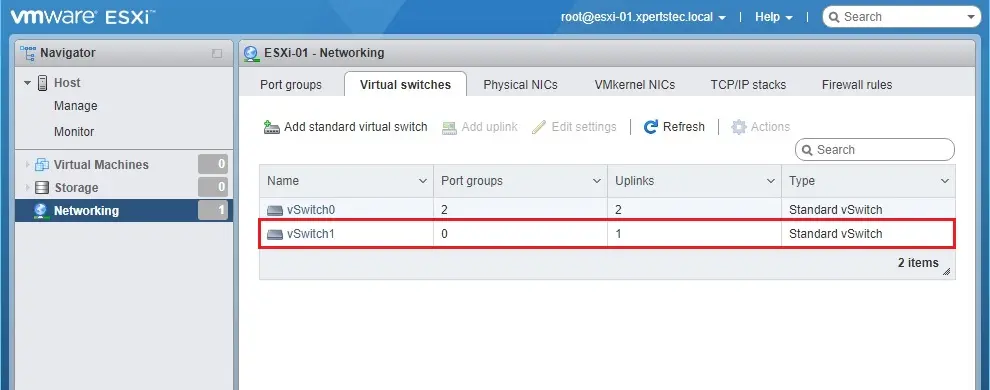 esxi 7 virtual switches