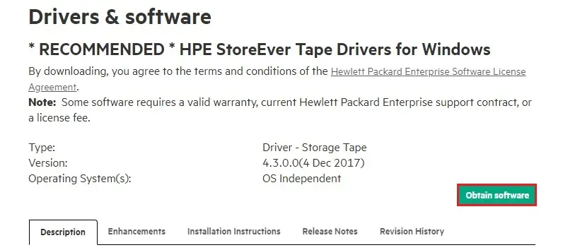 hp storage hpe driver