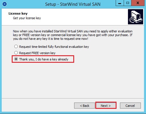 install starwind license key