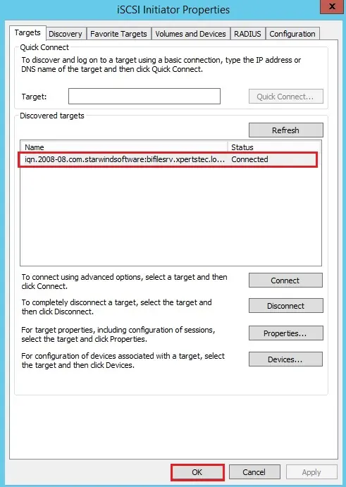 iscsi initiator properties